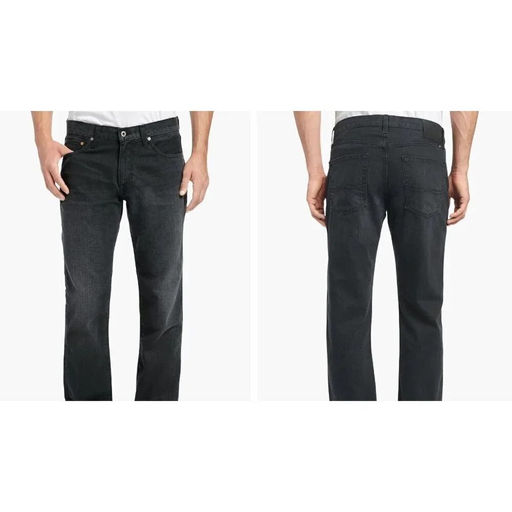 Lucky Brand 221 Mens Original Straight Fit Cropped Jeans 34x28 Black AN EXC - Picture 1 of 12